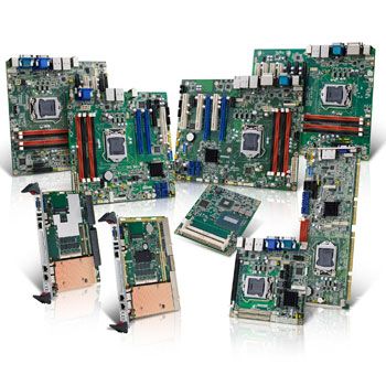 IPC Komponenten wie Mainboards, Slot CPU Karten, passive Busplatinen 24x7 HDD/SSDs, iDoor Erweiterungsmodule
