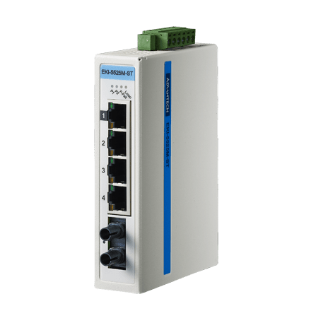 EKI-5525MI-AE - ProView/SCADA Switch mit 4 10/100-Ethernet-Ports + 1 100FX-MM-ST Ports