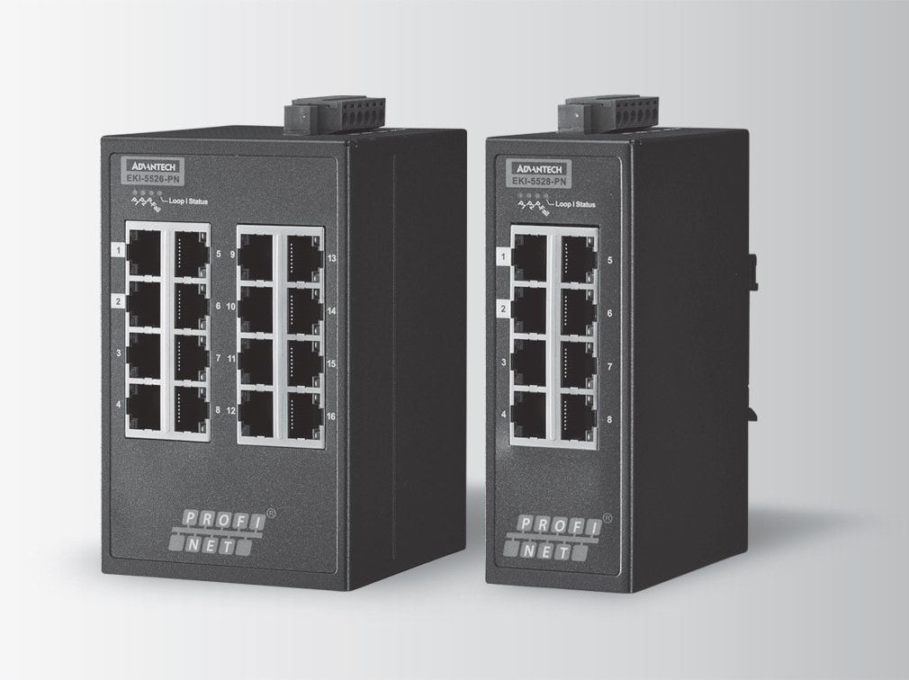 EKI-5526I-PN-AE - Managed Feldbus Switch +Temp 10/100-Switch mit 16 Ports & PROFINET-Support