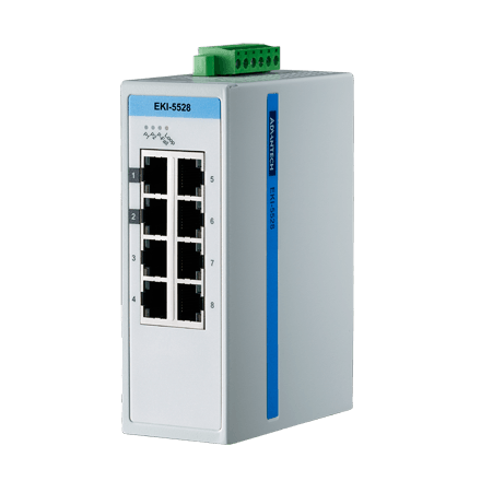 EKI-5528I-AE - Unmanaged ProView/SCADA Switch 10/100-Ethernet-Switch mit 8 Ports & SNMP-Support