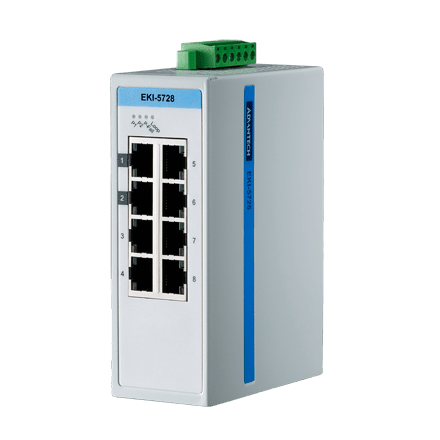 EKI-5728I-AE - Unmanaged ProView/SCADA Switch Gb-Ethernet-Switch mit 8 Ports & SNMP-Support
