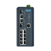 EKI-7710E-2C-AE - Managed Industrie Switch mit 8 x 10/100 & 2 x Gb Cu/SFP Combo LAN Ports