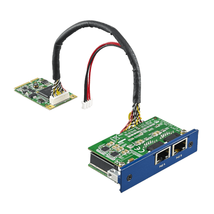 PCM-24R2PE-AE - iDoor LAN+PoE-Modul mit 2 x Gb Ethernet Ports mit PoE (2 x RJ45)