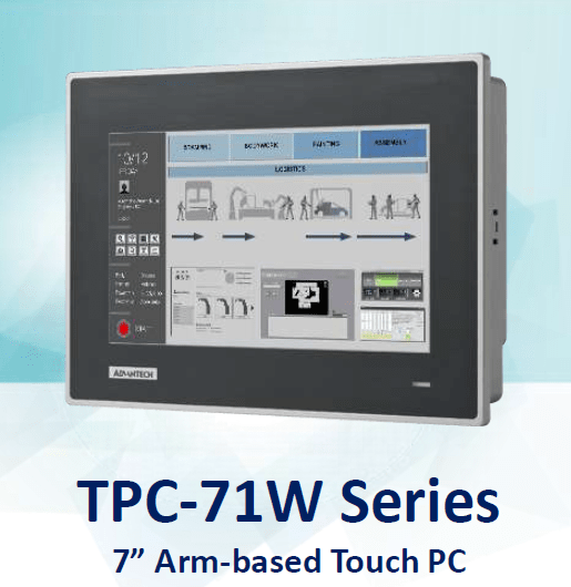 TPC-71W-N10PA - Lüfterloser Touch Panel IPC mit 7" Display, Cortex A9 Dual Core CPU, 1G RAM