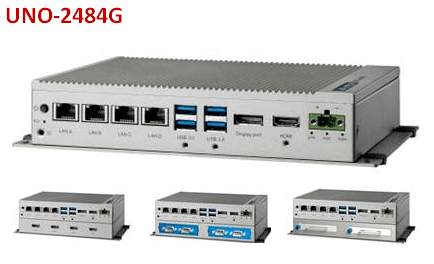 UNO-2484G-7731BE (V1) - Embedded Box IPC lüfterlos mit i7-7600U, 8GB RAM,4 COM+LAN,1 mPCIe