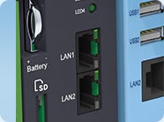 ADAM-5630E LAN Ports und Micro SD Slot